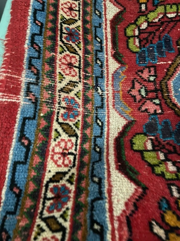 Antique Hand Knotted Lilihan Rug Very Vivid Colors Red Pink Green gallery