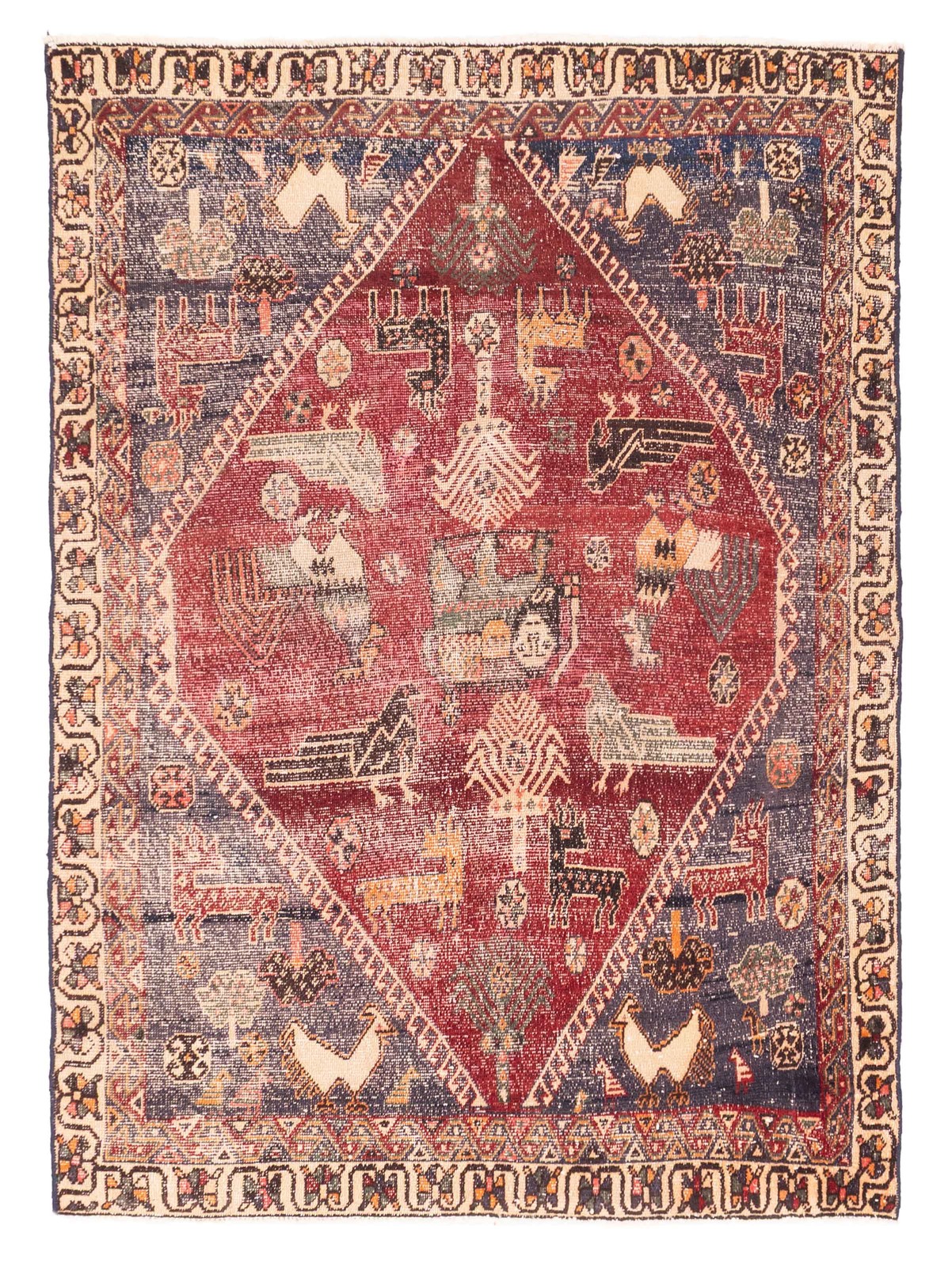 Vintage Traditional Hand-Knotted Area Rug 4'7" x 6'4" Oriental Wool Carpet gallery