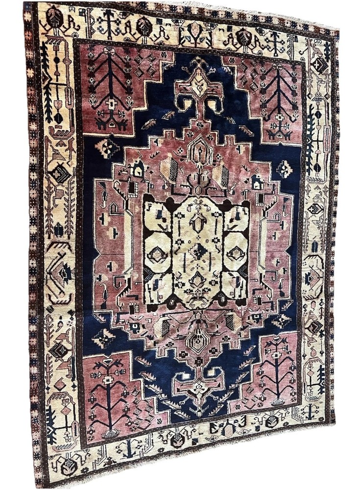 5 ft X 6.7 ft Fine Semi Antique Handmade Geometric Perssian Oriental Area Rug