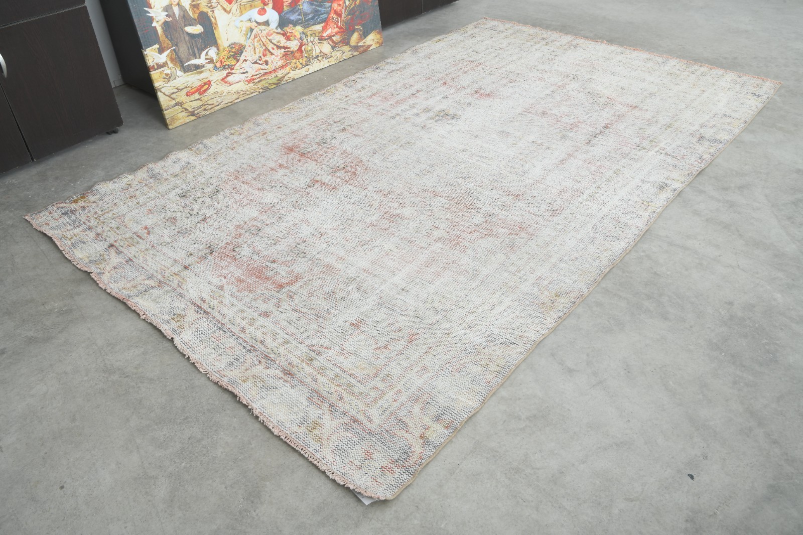 turkish rug 5x9 ft, hand-knotted vintage area rug, muted oushak rug,91 gallery
