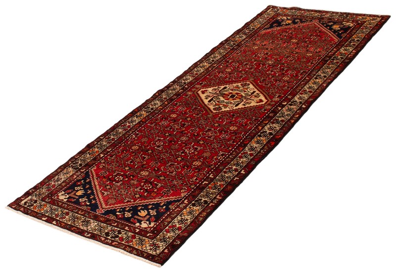 3'8" x 10'7" Vintage Hand-knotted Runner Rug Traditional Oriental Wool Carpet gallery