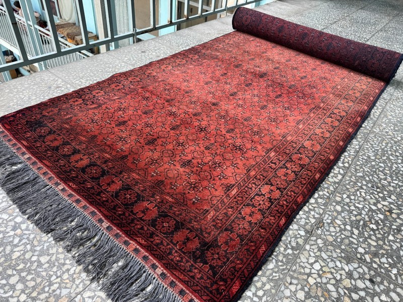 3x12 Afghan Hand Knotted Sarooq Geometric Rug Vintage Red Turkmen Runner Carpet gallery