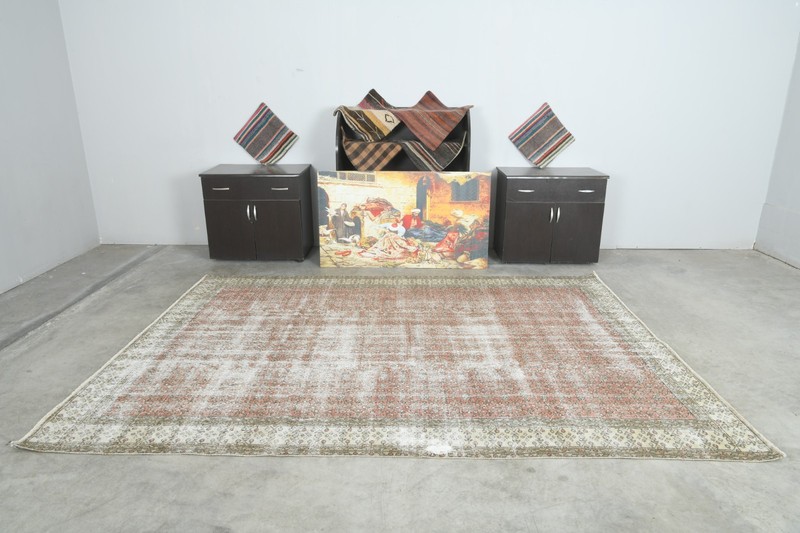 7x10 Turkish Oushak Oversize Rug Anatolian Hand-Knotted Vintage Large Carpet,712 gallery