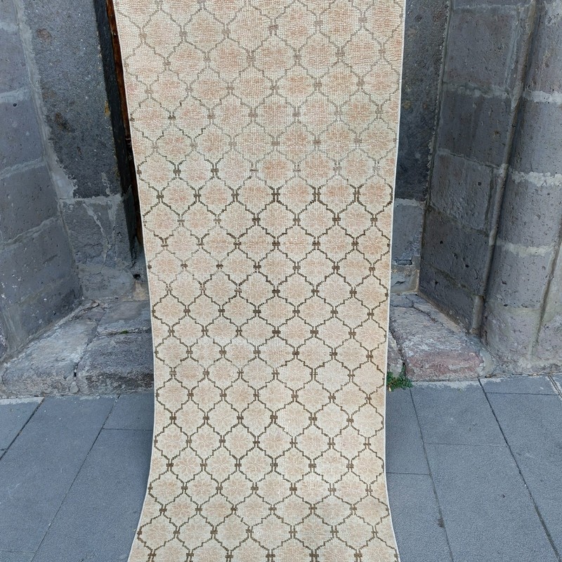 3x9 Turkish rare motif kitchen rug 2.62 x 9.45 ft Vintage Handmade 80 x 288 cm gallery