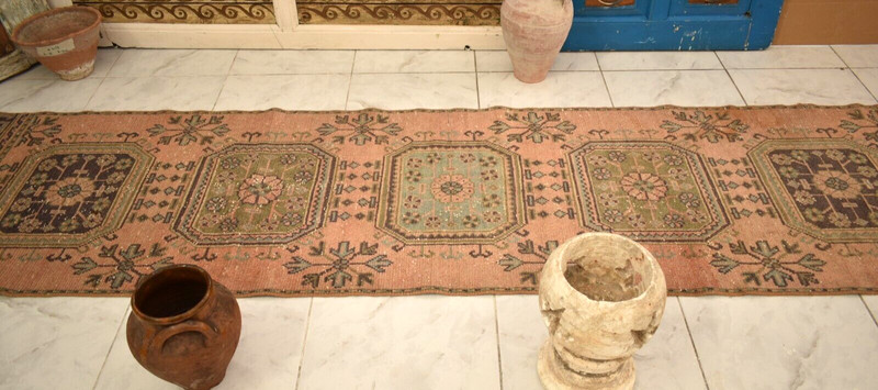 Turkish Rug 31'' x 135'' Vintage Anatolian Runner Rug Hallway Corridor Area Rug gallery