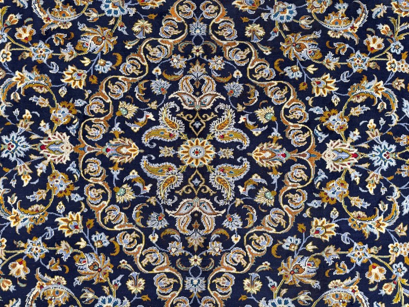 10x14 BLUE ANTIQUE RUG HAND-KNOTTED vintage oriental big fine wool handmade navy gallery
