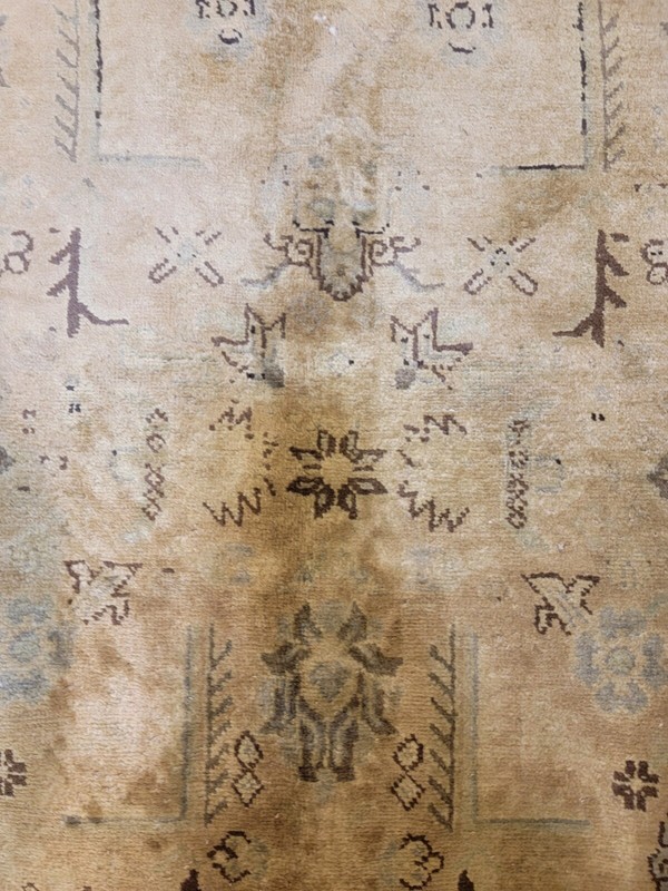 Antique Oriental Hand-Knotted Wool Area Rug Tea Washed Beige/Brown 6'5" x 9'8" gallery