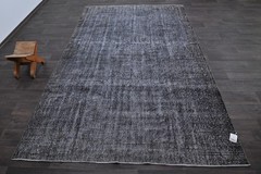 Oushak Turkish Vintage Rug 6×9 Kilim Rug Anatolian Handmade Boho Decor GRAY
