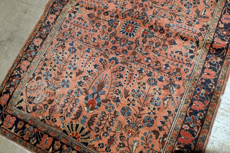 Handmade Antique Oriental Rug 94x158cm Salmon Shade 1920s Wool gallery