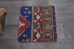 Oushak Turkish Doormat Rug 1×2 RED Anatolian Handmade Vintage Small Kilim Rug