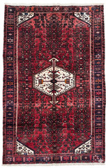 Hand Knotted Vintage Hamedan Rug 5×10 ft Red Tribal Wool Oriental Area Carpet