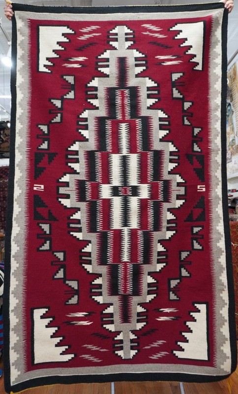 4'3" x 7'2" Vintage Navajo Wool Hand Woven South West Large Rug gallery