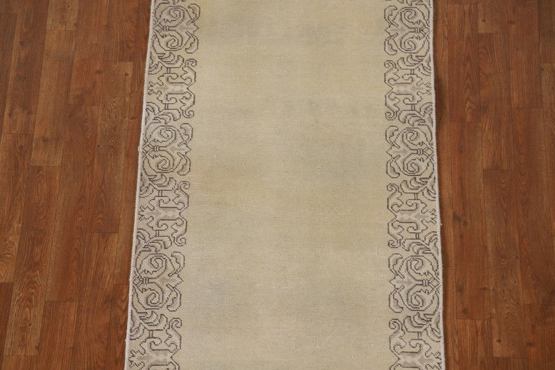 Hand-knotted Muted Traditional Bordered 16 ft. Long Runner Rug 15' 8" x 2' 8" gallery