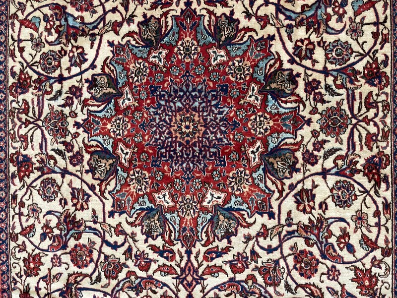 VINTAGE ISPAHAN CARPET HAND MADE EASTERN WOOL RUG BY MEYSAMI 12'1" X 8'5" gallery