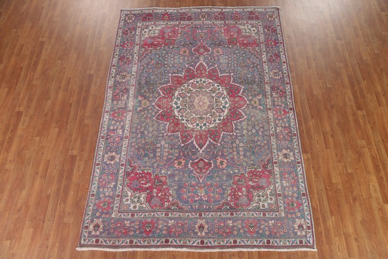 Vintage Traditional Floral Living Room Handmade Wool Rug 7x10 gallery