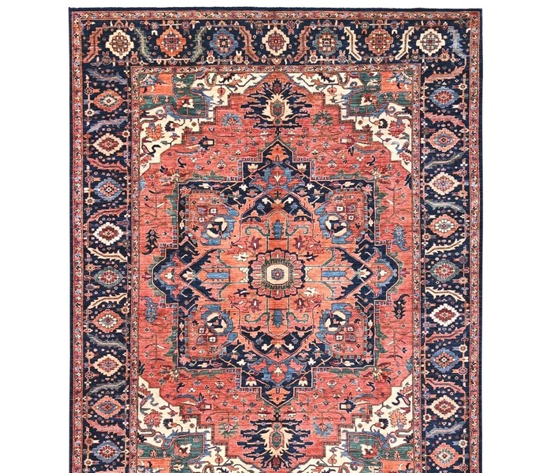 10 x 14 VINTAGE DESIGN TURKISH VEG DYE SERAPI HERIZ KAZAK ANTIQUE CAUCASIAN gallery