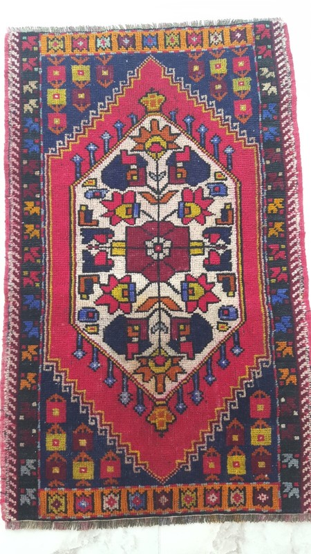 2x3 Medium Vintage Carpet Rug, Handmade Front Door Rug, Corridor Rug Cushion Rug gallery