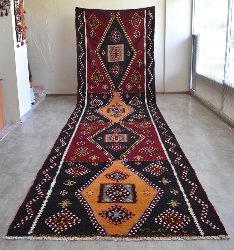 5x19 Ft Rug Turkish FlatWeave Extra Long LARGE Runner Rug HOME Decor 61" x 232" gallery