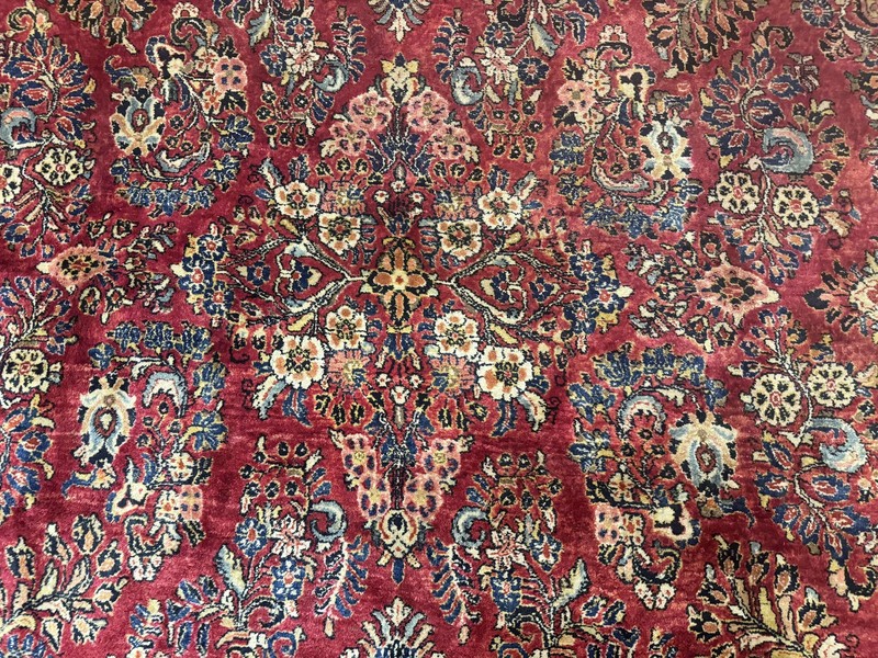 Per'sian Sarouk Rug 10x18 Palace Size Antique Wool Carpet Red Floral Traditional gallery