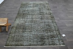 Oushak Turkish Vintage Rug 5×8 Kilim Rug Anatolian Handmade Boho Decor BLACK