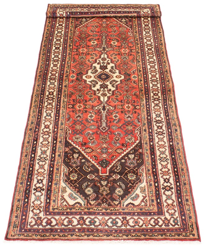 3'5" x 9'8" Vintage Hand-knotted Runner Rug Traditional Oriental Wool Carpet gallery