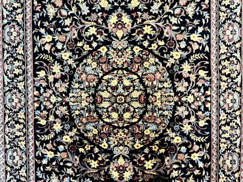 Black Pak Per'sian Rug 5x7 Floral Colorful Handmade Vintage Wool Carpet Fine gallery
