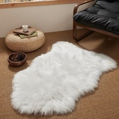 Ashler Faux Fur Rug, Fluffy White Small Sheepskin Rug, Ultra Soft 2×3 Ft Mat,…