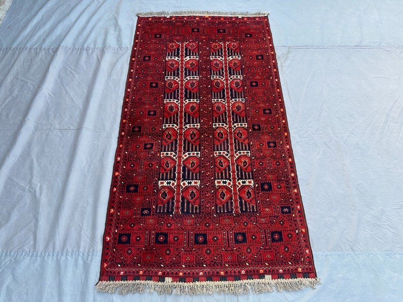 3'5" x 6'6" Vintage Afghan Turkoman Ersari Hand-Knotted Wool Rug Soft Pile Rug gallery