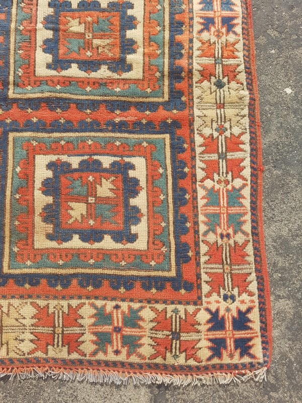 Vintage Hand Made Traditional Rug Oriental Wool Multicolor Carpet 127x86 cm gallery