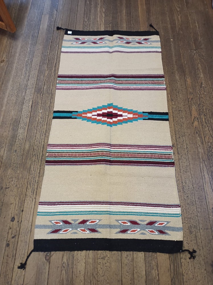 Handwoven Southwest Design Acrylic Rug; 32"x64"