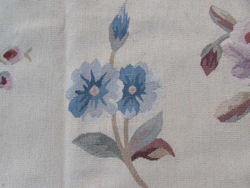 Vintage Hand Made French Design Wool Brown Beige Original Aubusson 373X277cm gallery