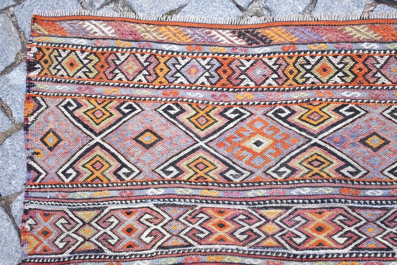 Vintage Turkish Rug 34'' x 32'' Anatolian Rug Fethiye Soumak Rug Wool Area Rug gallery