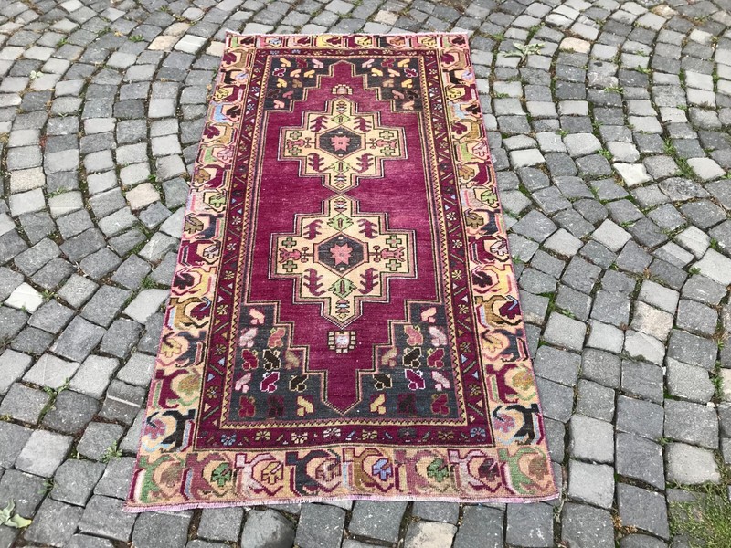 Turkish Antique rug Bohemian Area rug Oushak rug Vintage Rug Handmade Wool rug gallery