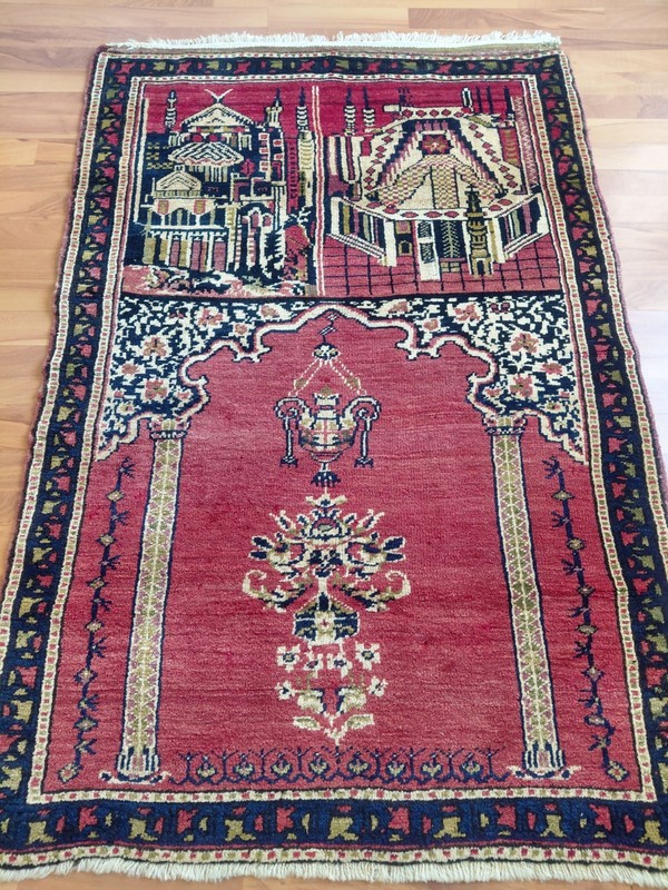 4X5 Columned Picture Carpet Antique Prayer Rug High Quality Special Rug gK gallery