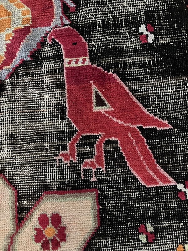 Antique Caucasion Lampa Karabagh Rug Runner 12’ X 3' 9” Wool Doves Early 20th gallery