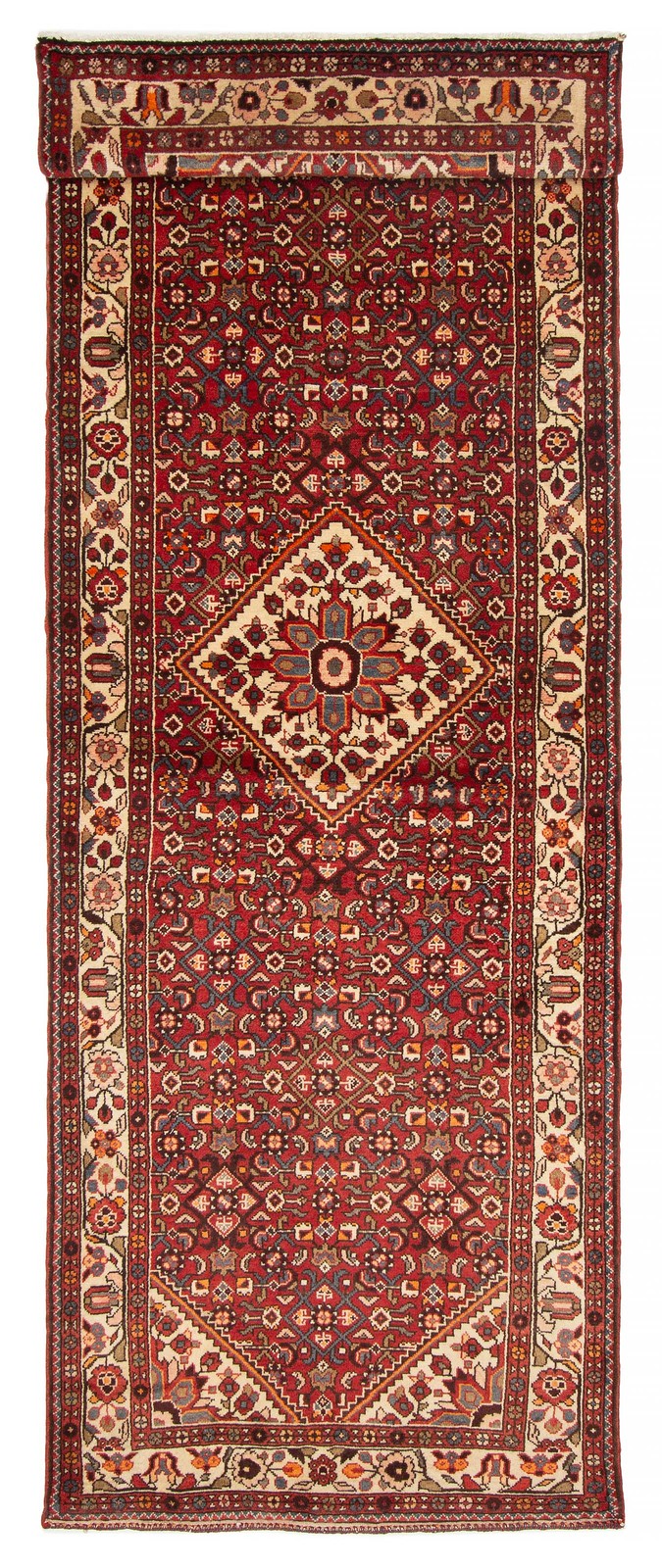 3'5" x 10'2" Vintage Hand-knotted Runner Rug Traditional Oriental Wool Carpet gallery