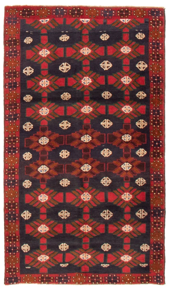Vintage 3'7" x 6'0" Traditional Hand Knotted Vegetable Dye Wool Area Rug