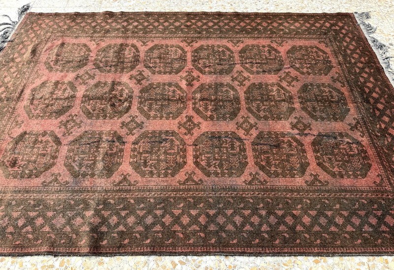 Pink Terracotta Antique Afghan Area Rug 6x9 Faded Neutral Turkmen Nomadic Carpet gallery
