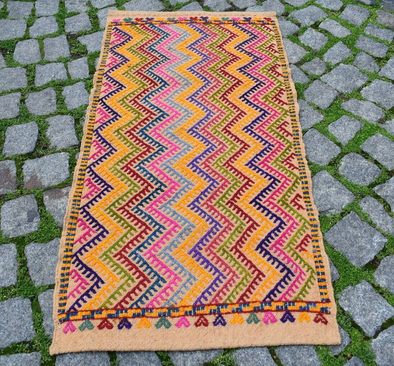 Vintage Turkish Rug 1'9'' x 3'6'' ft Anatolian Nomadic Cicim Rug Home Decor Rug gallery