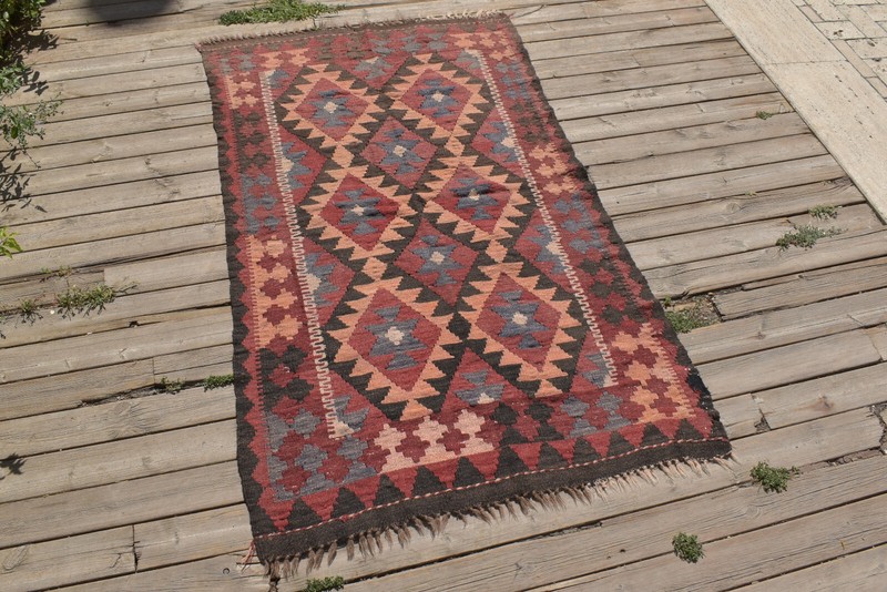 Afghan Rug 36''x61'' Handwoven Carpet 92x156cm Maimana Eclectic Oriental Rug gallery