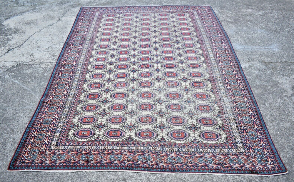 Vintage Turkish Kayseri Rug 80'' x 115'' Anatolian Large Bunyan Rug 204 x 292 cm