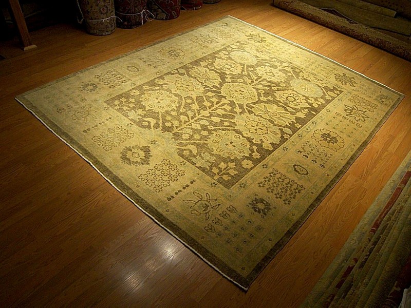 8 x 10 HANDMADE HAND KNOTTED OUSHAK RUG_Vegetable Dyed Hand Spun Soft Fine Wool gallery