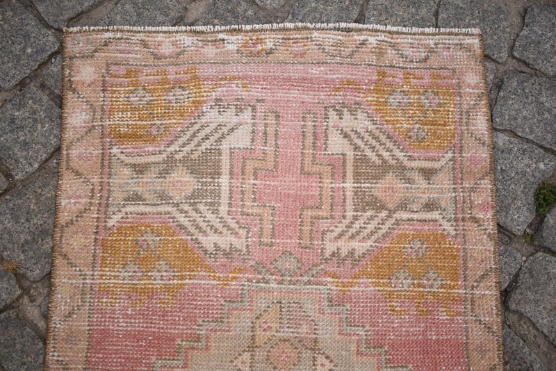 Turkish Rug 1'8'' x 3'1'' ft Vintage Small Rug Anatolian Oushak Low Pile Carpet gallery
