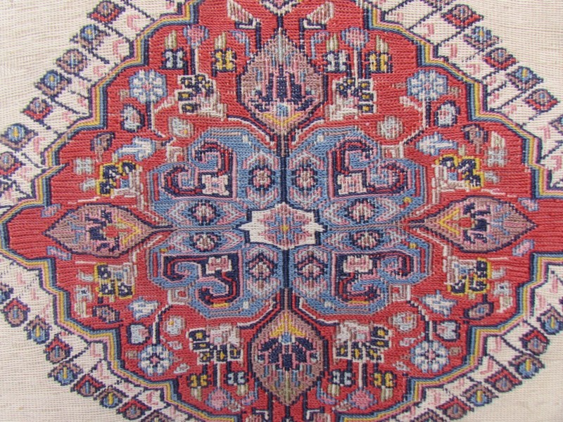 Fine Vintage Traditional Hand Made Oriental Wool White Somak Kilim 210x132cm gallery