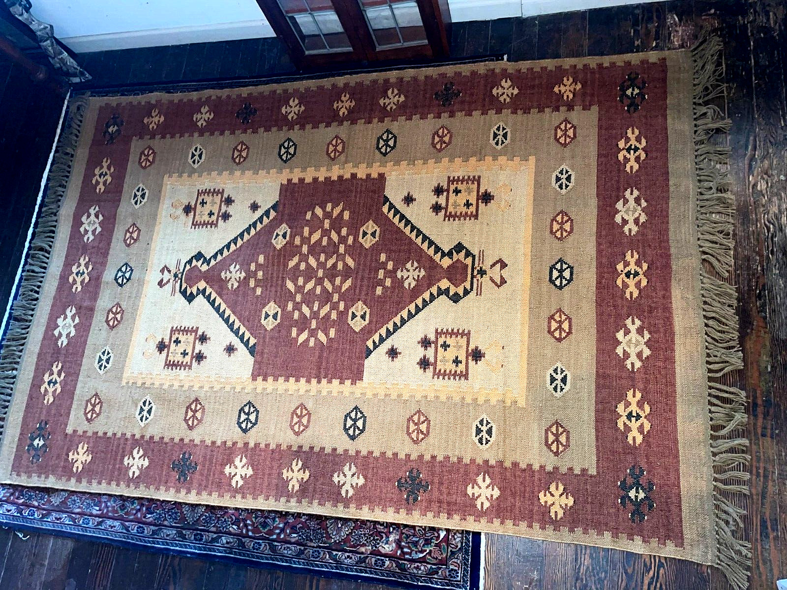 Handmade Vtg Indian Kilim Rug, Traditional Wool Area Rug gallery