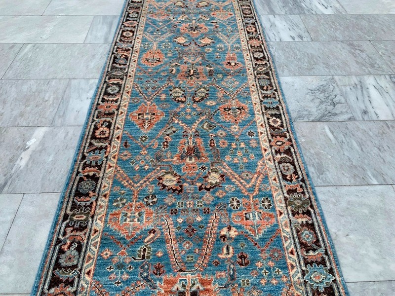 Rare Hand Knotted Caucasian Kazak Afghan Wool Runner Rug 3x8 ft Free Ship gallery