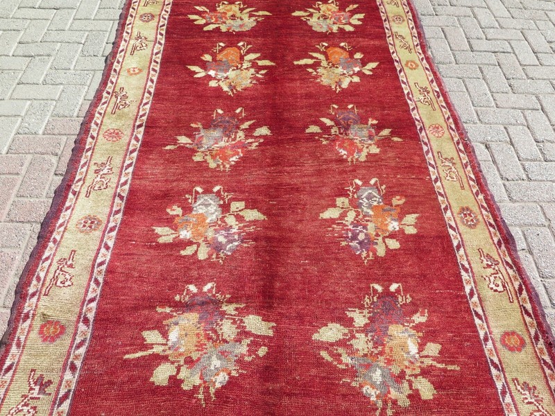 Vintage Turkish Area Rugs, Wool Carpet, Handmade Large Rug, Teppiche 57"x106" gallery