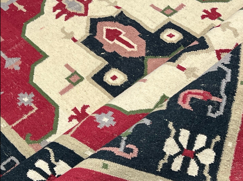 Antique Anatolian Kilim Flatweave Rug 6'9" x 4'7", Turkish Handwoven gallery