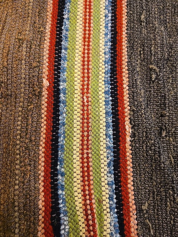 Vintage Hand Made Rag Rug (2' x 8') Woven Long Runner Dark Multi-Color Sweden gallery