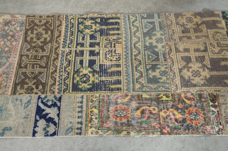 neutral turkish runner 2x7, hand-knotted vintage carpet, oushak rug runner,192 gallery